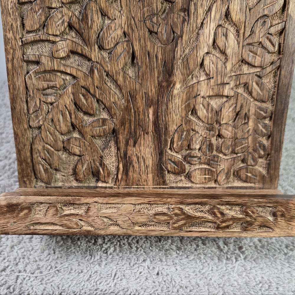 Carved Wooden Book Stand - Picture 3 of 12